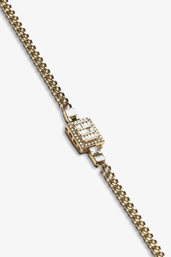 Gold Baget Taşlı Altın Bileklik