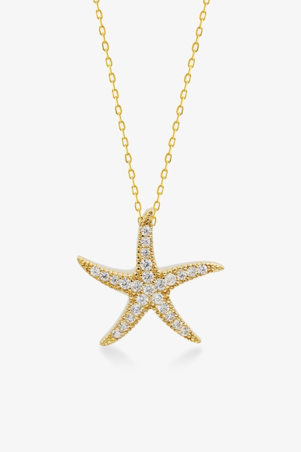 Gold Deniz Yıldızı Altın Kolye