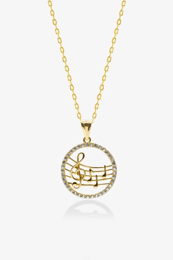 Gold Aşkın Notaları Altın Kolye