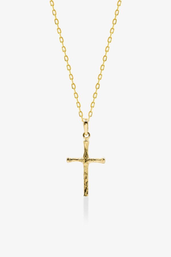 Gold Minimal Haç Altın Kolye