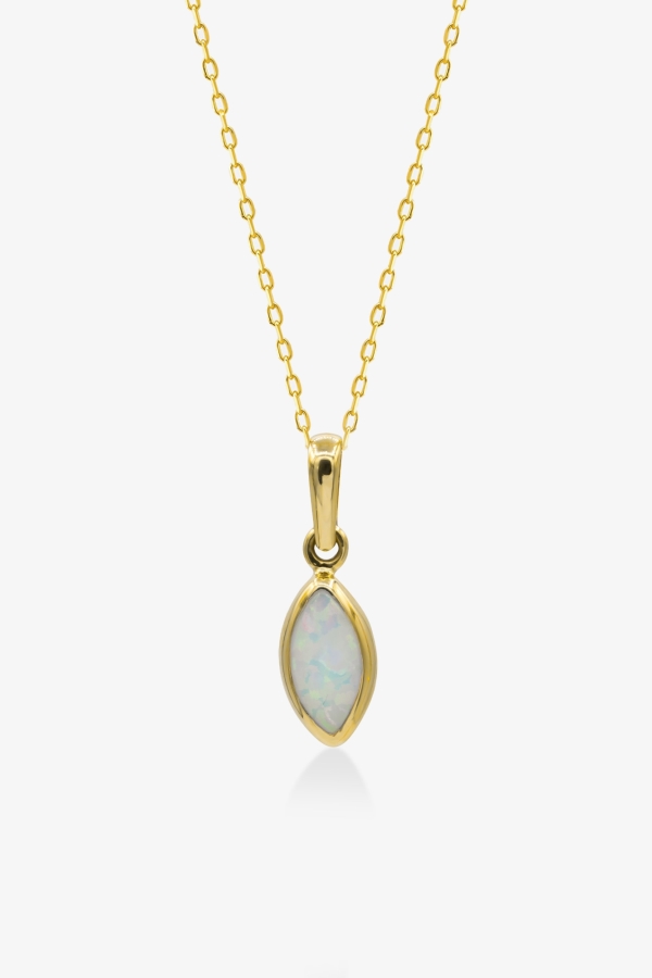 Gold Opal Taşlı Altın Kolye