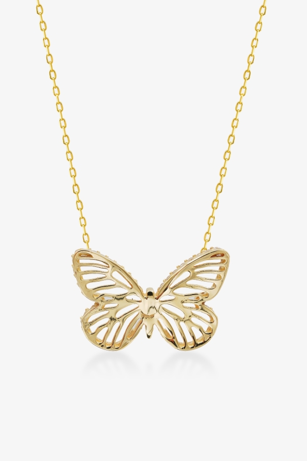Gold Kelebek Altın Kolye