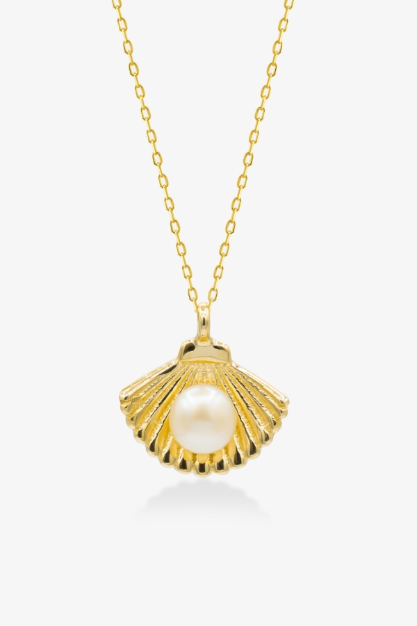 Gold İstiridye Altın Kolye