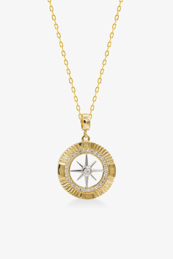 Gold Pusula Altın Kolye