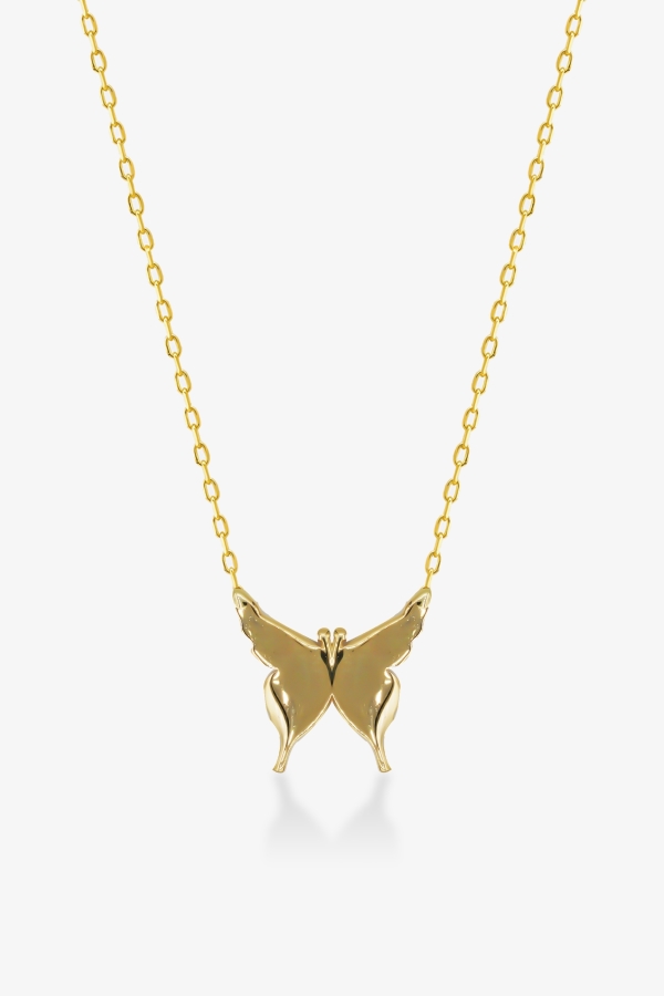 Gold Şans Kelebeği Altın Kolye