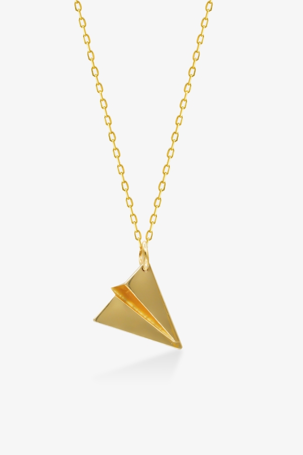 Gold Uçak Altın Kolye