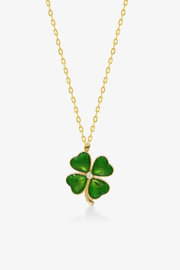 Gold Yonca Altın Kolye