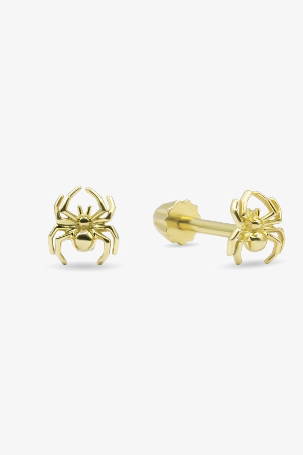 Gold Örümcek Tek Altın Küpe