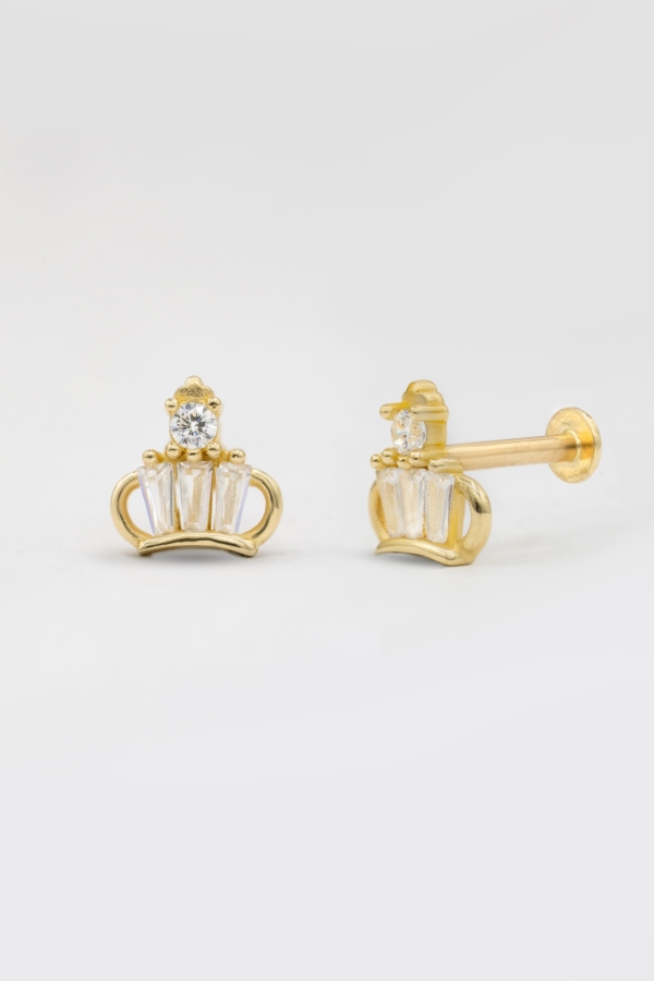 Gold Kraliçe Taç Tragus Piercing