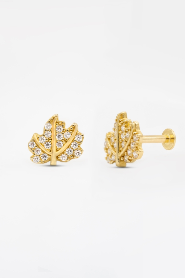Gold Yaprak Tragus Piercing