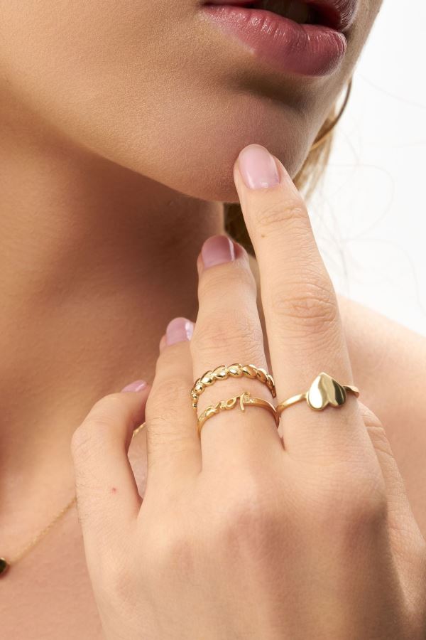 Gold Büyük Kalpli Altın Yüzük