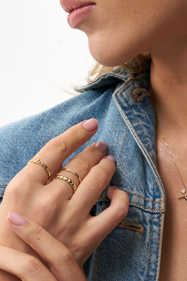 Gold Love Yazılı Altın Yüzük