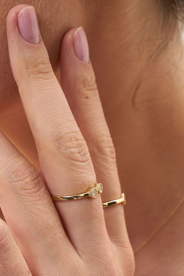 Gold Göz Taşlı Altın Yüzük